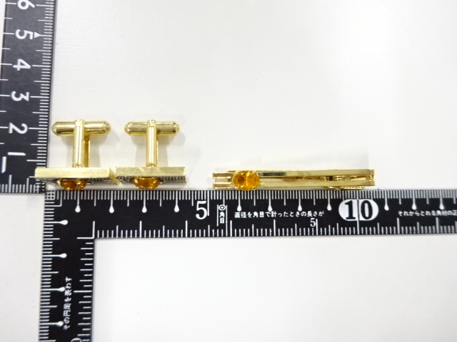  アンティーク　天然石カフス・タイピンセット